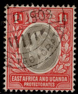 EAST AFRICA and UGANDA EDVII SG2, 1a grey & red, FINE USED.