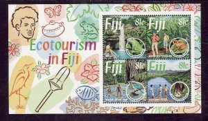 Fiji-Sc#719- id9-unused NH sheet-Ecotourism-Waterfalls-1995-