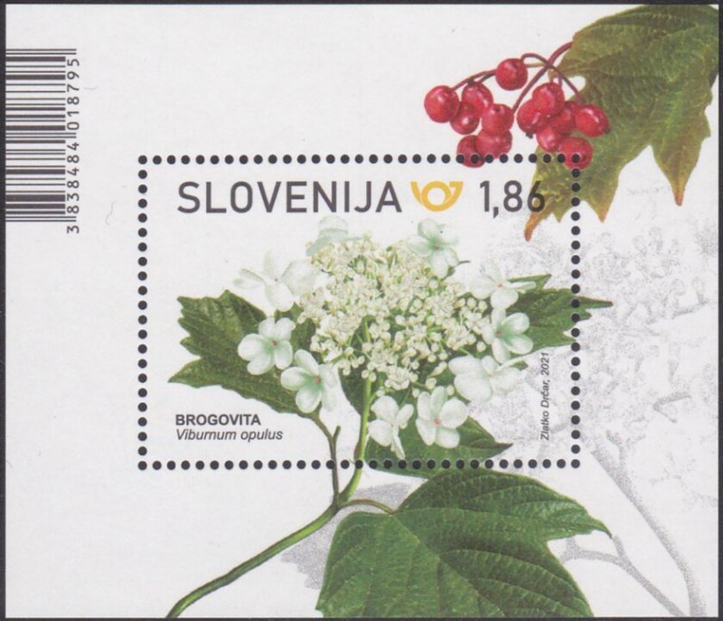 Slovenia 2021 MNH Stamps Scott 1436 Souvenir Sheet Trees Flowers Fruits