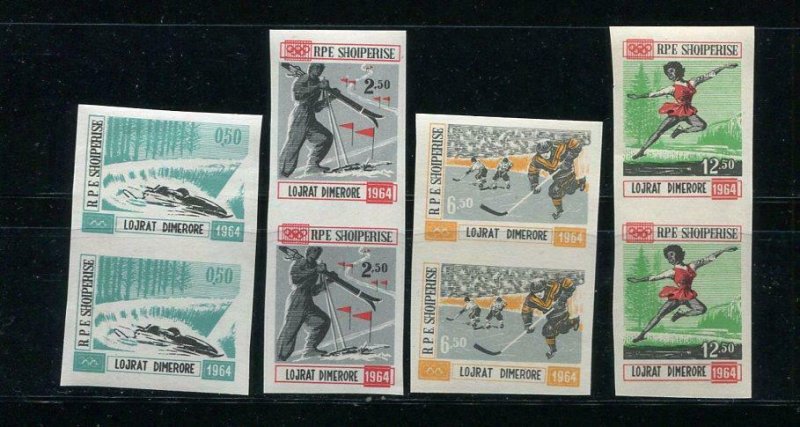 Albania 1963 Mi 798-1 Sc 709a note Imperf Pair MNH Olympic Games 6839