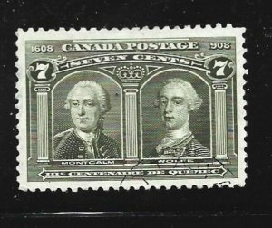 Canada Scott 100 7-cent Quebec used VF light cancel 2016 cv $100.00