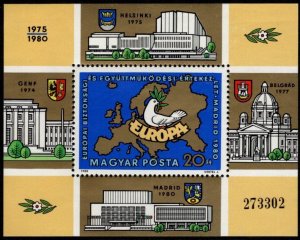 Hungary 1980 MNH** - S/S - Dove on Map of Europe - Scott # 2666