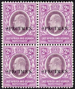 KUT SG19s KEVII 2a Wmk Mult Crown opt Specimen (locally) U/M BLOCK of FOUR