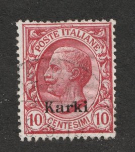 1912 Italy - Aegean Islands - Calchi Karki Sc# 3 - 10¢, Royalty, Used Cv$8.50