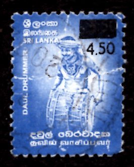 Sri Lanka SURCHARGED 2002 Daul Drummer, Dance 4.50r on 3.50r Sc.1406 Used (#7)