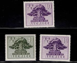 SWEDEN Scott 366-368 MH*  coil set 1945