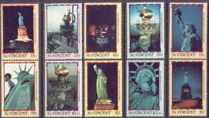 ST.VINCENT  980-83  MNH 1986 STATUE of LIBERTY w SHEETS