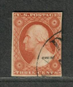 US Sc#10a Used/VF, Pos 61L1e Bright Color Rare Amonette Notes