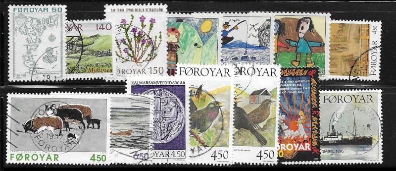 Faroe Islands 14 mixed stamps 2017 SCV $13.55 see below for cat. numbers - 11952