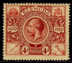 BERMUDA GV SG71, 4d red/pale yellow, NH MINT. Cat £19.