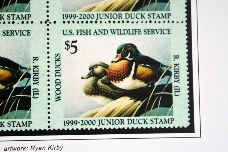 COLOR PRINTED US JUNIOR DUCK STAMPS 1992-2020 STAMP ALBUM PAGES (21 ill. pages)