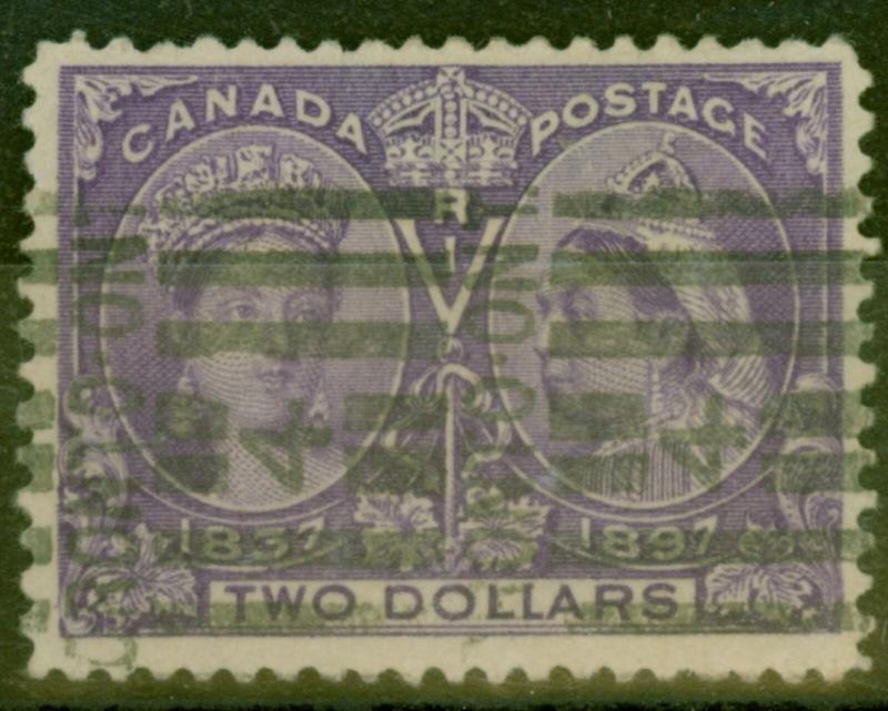 Canada 1897 $2 Deep Violet SG137 Fine Used Roller Cancel