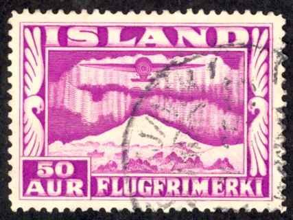 Iceland Sc# C18 Used 1934 50a Air Mail