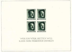 Germany 103 (Imperf) Souvenir Sheet OG