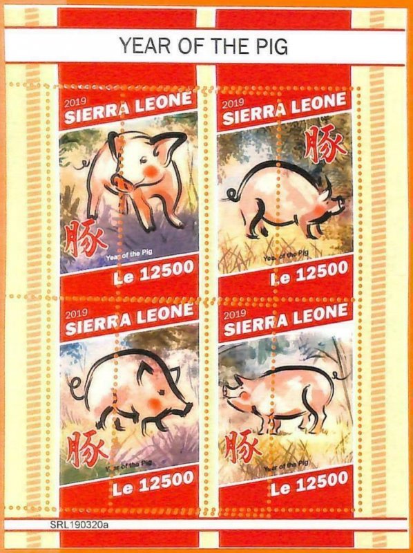 A6789 - SIERRA LEONE, Error, 2019, MISSPERF MINIATURE S: Chinese Year...-