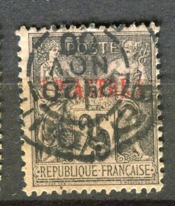 FRENCH COLONIES; LEVANT 1890s early P & C surcharged 1Pi. value fair Postmark