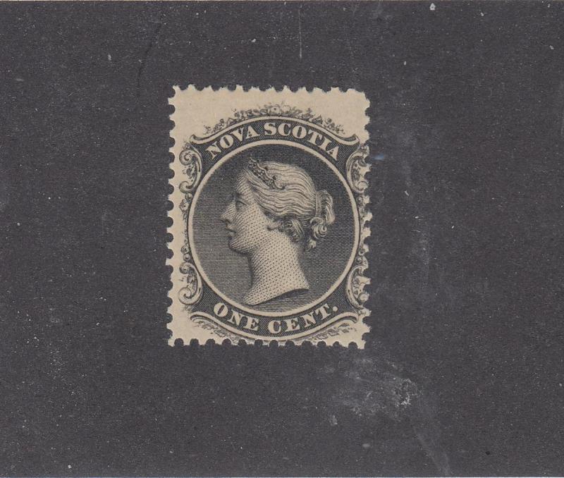 NOVA SCOTIA # 8 VF-MLH 1cts QUEEN VICTORIA BLACK CAT VALUE $20