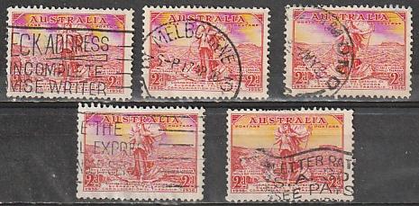 #157 Australia Used lot of 5