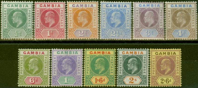 Gambia 1902-05 set of 11 to 2s6d SG45-55 Fine Very Lightly Mtd Mint