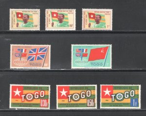 Togo  #376-378, 382-383, 386-388   VF, Unused, OG,  ..... 6380143