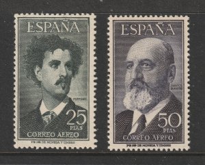 Spain x 2 LHM Air stamps from 1955
