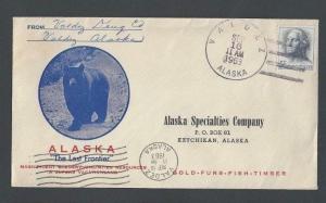 1963 Valdez Alaska The Last Frontier W/Black Bear Illustration