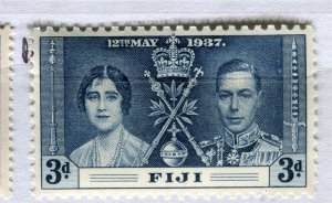FIJI; 1937 early GVI Coronation issue fine Mint hinged 3d. value