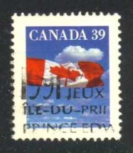 Canada #1166 Flag and Clouds, used (0.25)