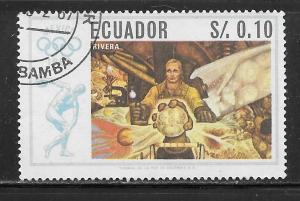 Ecuador 759: 10c Diego Rivera painting, Olympics, CTO, VF