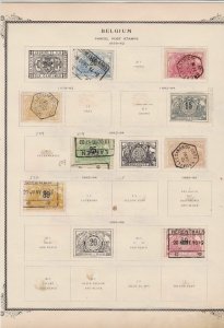 belgium railway parcel stamps on 1 album page ref 13433