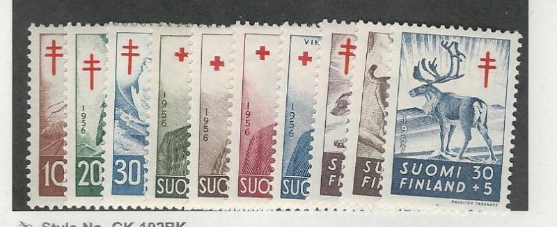 Finland, Postage Stamp, #B135-B144 Mint LH, 1956 Animals, Birds