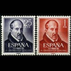 SPAIN 1961 - Scott# 1008-9 Poet Gongora Set of 2 NH