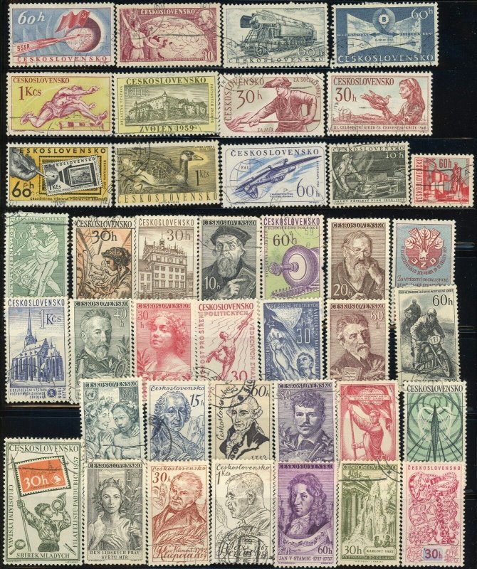 500 Czechoslovakia Postage Stamps Collection Europe 1919-1950 Czech Used