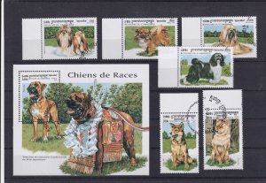 SA19d Cambodia 1998 Breed Dogs, used stamps + minisheet