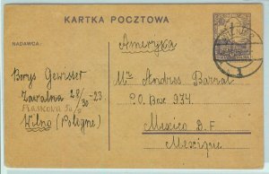 94184 - POLAND: Lithuania - Postal History - STATIONERY CARD to MEXICO 1925-