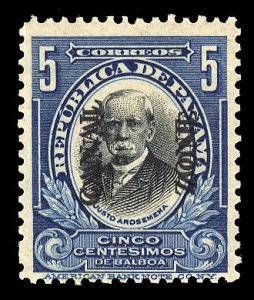 United States Possessions, Canal Zone #33a Cat$375, 1909-10 5c deep blue and ...