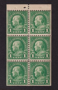 1923 Franklin 1c green Sc 552a POSITION I pane MNH with OG (Z1