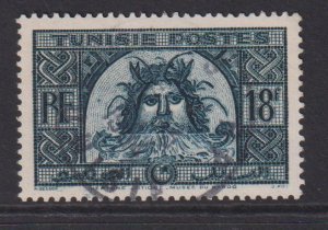 Tunisia   #192  used  1948  Neptune ,  Bardo museum 18fr