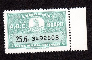 Virginia State Revenue  SRS # W60  MNH  Wine  Lot 190151 -08