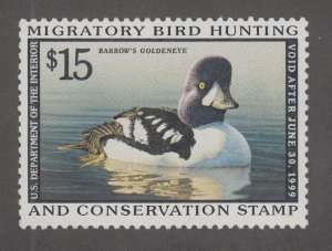 US Sc RW65 MNH. 1998 $15 Barrow's Goldeneye, Duck Stamp VF