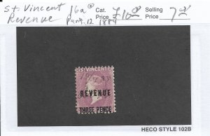 St Vincent Revenue, Barefoot #16a, used (51850)