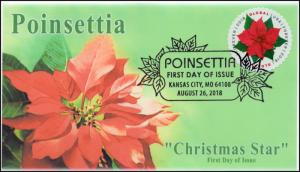 18-214, 2018, Poinsettia, Global Forever, Pictorial Postmark, First Day Cover