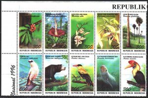 Indonesia. 1996. 1658-67. Fauna and Flora of Indonesia. MNH. 