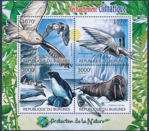 Burundi 2012 ANIMALS ENDANGERED SPECIES Sheet Perforated Mint (NH)