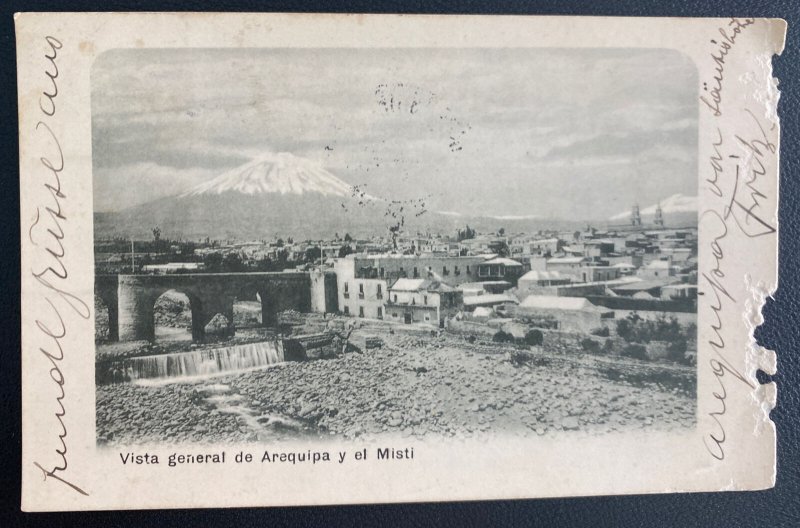 1907 Arequipa Peru RPPC Postcard Cover To St Gallen Switzerland City View