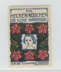 Germany - Wildflowers for Children Advertising Stamp, Girl & Flowers -MH OG