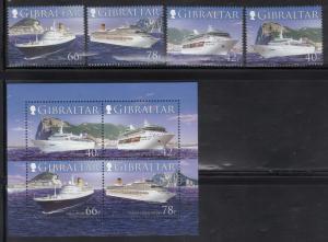 Gibraltar 1052-55a Cruise Ships Mint NH