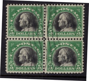 U.S. - 524 - Block of 4 -  Very Fine - Used (catalog value 250.00)