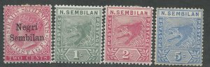 NEGRI SEMBILAN 1886 QV 2C PLUS TIGER SET WITH 2C SHORT N VARIETY