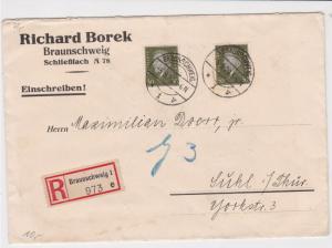 germany braunschweig 1929 cancel  registered stamps cover ref r13257